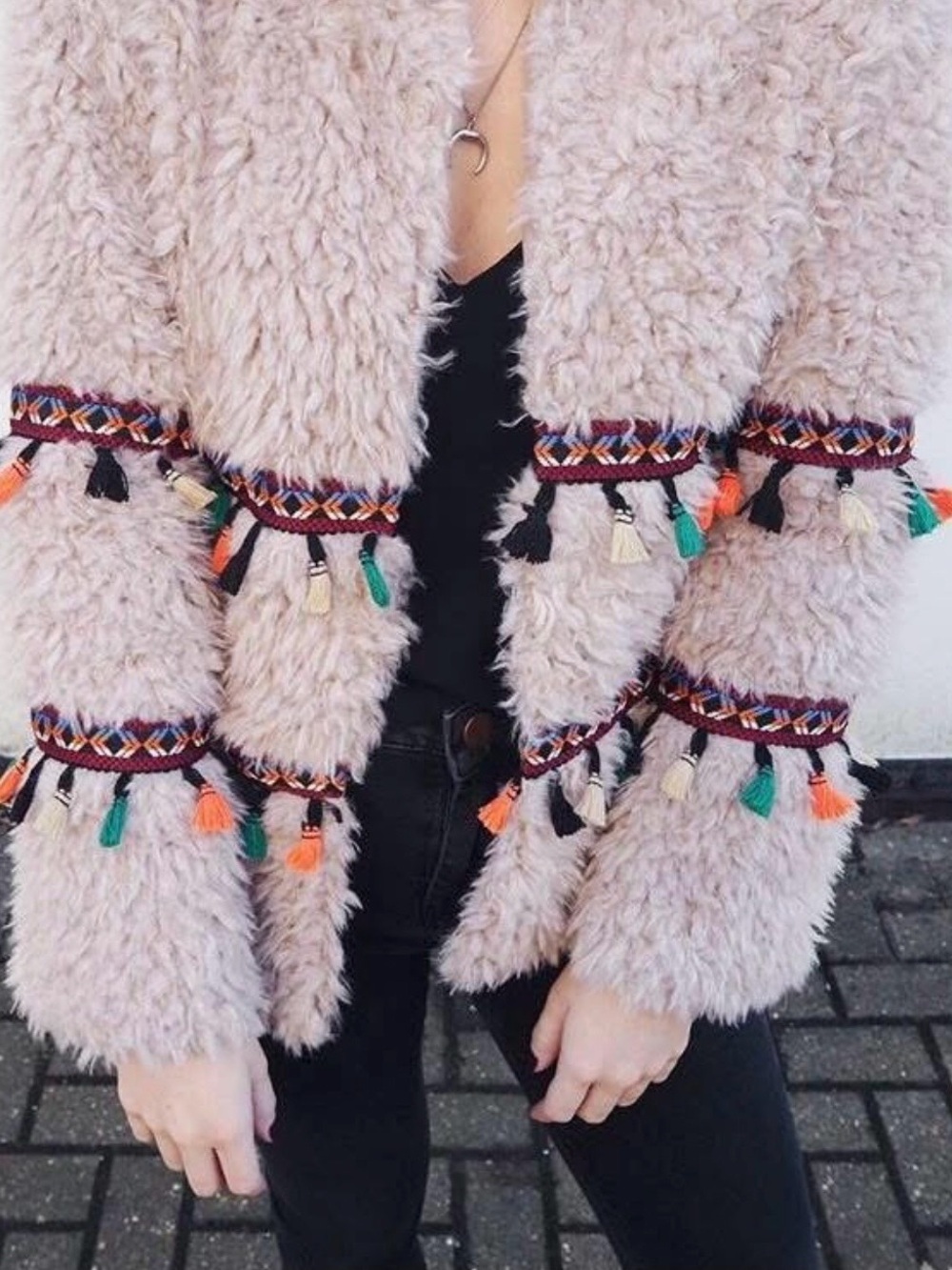 Cherry Paris Bohemian Faux Fur Coat, size US 4-6